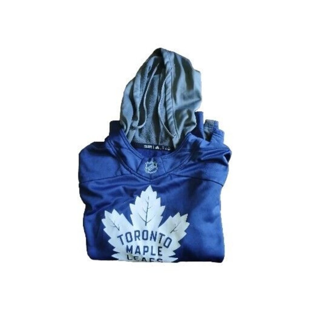 Adidas Toronto Maple Leafs S/P Hoodie Blue With Gray Hood Long Sleeve
